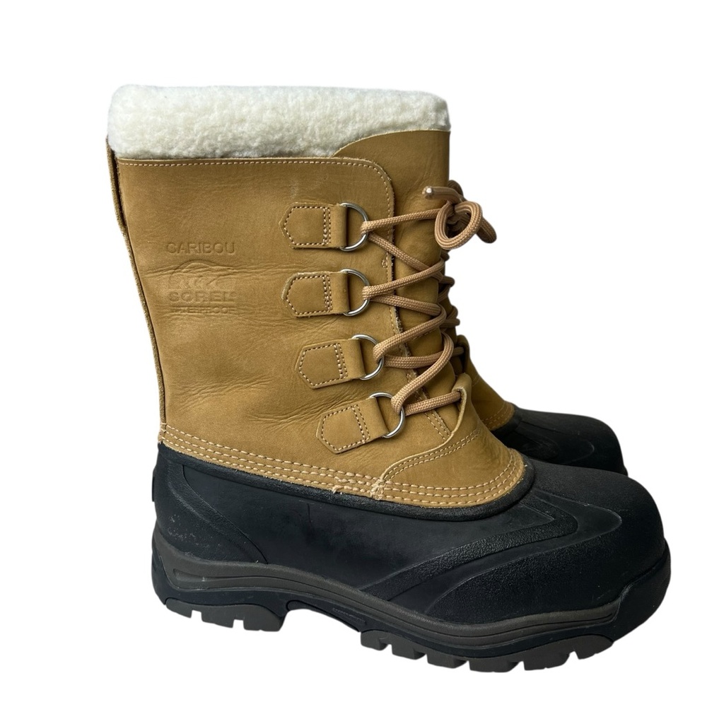 Sorel Caribou Men’s Size 10 Tan and Black Winter Packs Snow Boots